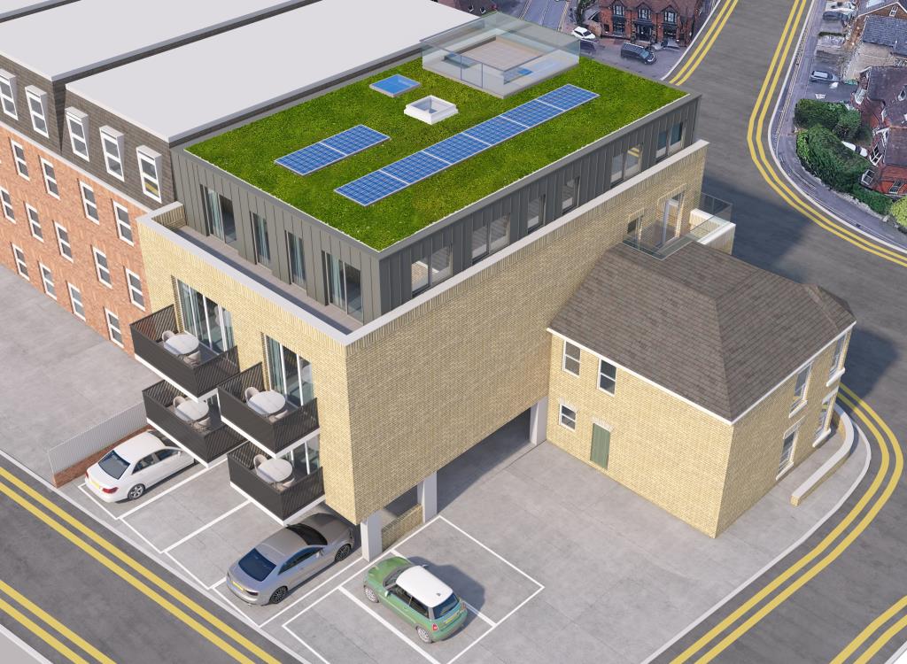 Lot: 127 - FORMER OFFICE WITH PLANNING FOR NINE FLATS - Proposed High Level Elevation Rear